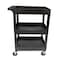 Luxor Plastic Utility Cart - 24" x 18" Three Shelf - Black SEC111HD-B - alternate 3
